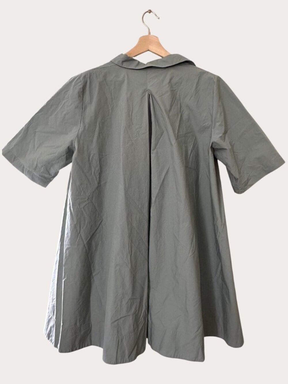 COS Green Oversized Cotton Poplin Shirt Dress W Pockets โ Size 12 โ NWT - Picture 4 of 4